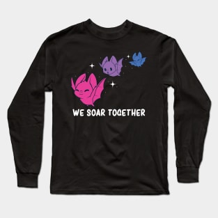 Bisexual Pride Flag Cute Bisexuality Bi Bat Long Sleeve T-Shirt